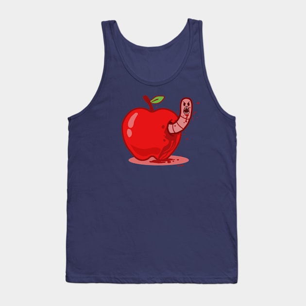 Worm vs Apple Tank Top by bigbadrobot